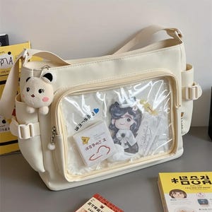 Ita Bag Crossbody, Enamel Pin Display Bag, Anime Ita Bag, Shoulder Messenger Bag, Kawaii Itabag, Clear Window Bag with Insert