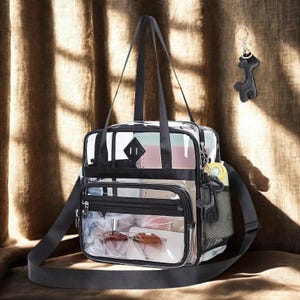 Ita Bag – Square PVC Pin Display Shoulder Tote | Large Capacity Kawaii Cosplay Concert Purse | Transparent Anime Bag for Women