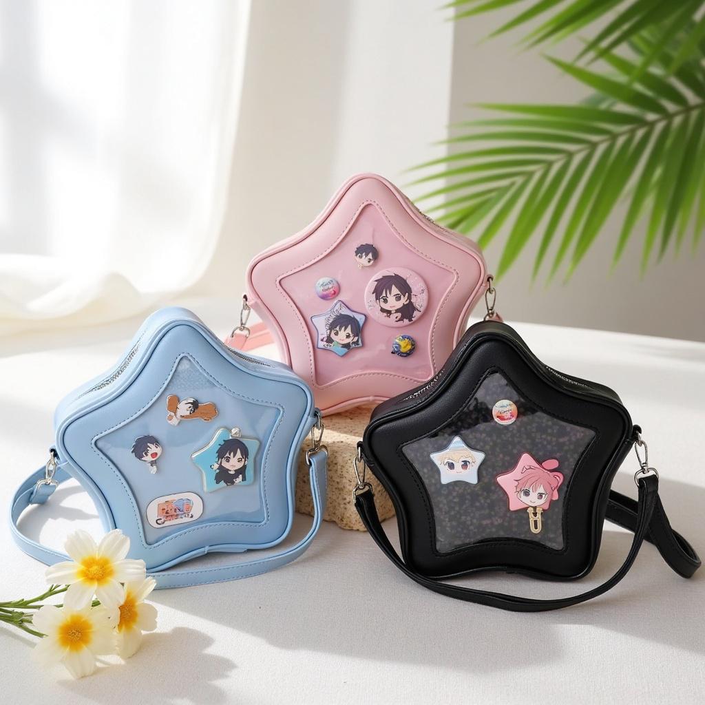 1063 Kawaii Ita Bag Backpack Star Pins Display Crossbody Bag with Insert Amazon.com: Vobomo Ita Bag Star Pins Display Backpack with  main image 4