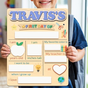 Custom First And Last Day Of School Sign, Personalized Back to School Sign, Kindergarten 1st Day of School Sign, 1st Day School Wooden Board