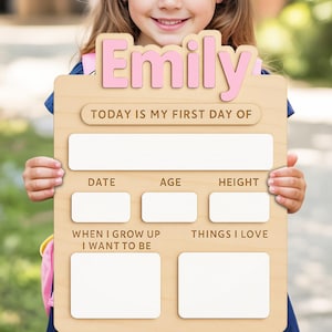 Custom First & Last Day School Sign,Back to School Sign,Kindergarten 1st Day of School Sign,First Day Wooden School Board,School Photo Prop