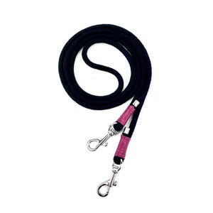 Zwart-bordeauxrode mobiele telefoonketting met zilveren karabijnhaken en eindkappen voor dames | verstelbare, hang telefoon