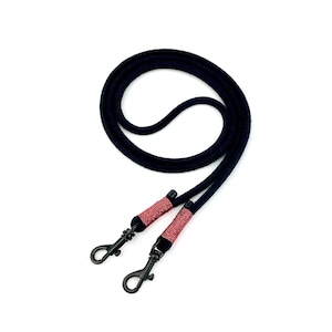 Cell phone chain black-gloss red with black carabiner and end caps for women | adjustable, hang your cell phone around your neck