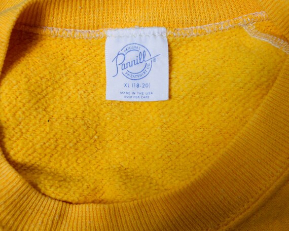 Vintage 80's sweatshirt, golden yellow, Handmade … - image 8