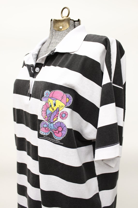 Vintage 90's TWEETY BIRD raver style - polo shirt… - image 7