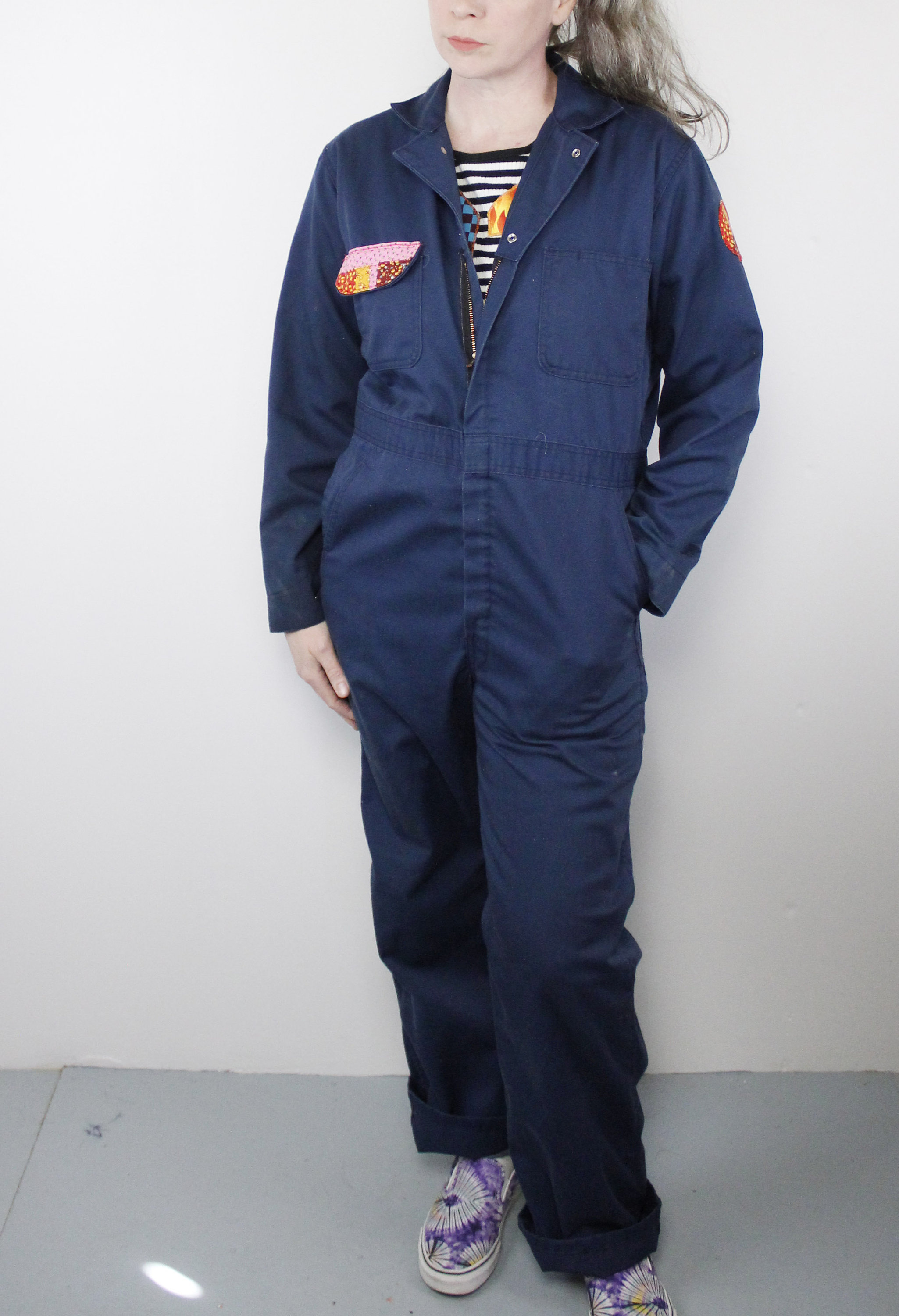 70s / 80s Vintage Big Ben Wrangler Coveralls, Handmade Applique
