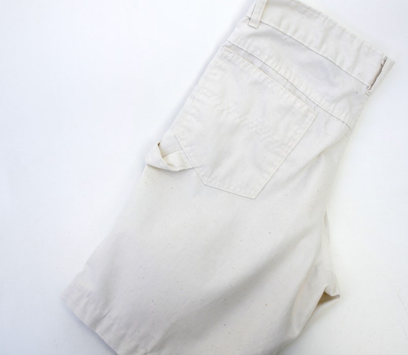 Vintage 70's Sears Style Works Shorts Painter Style Off White 32 Waist image 3