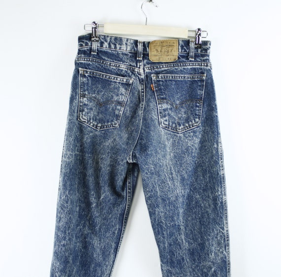 Vintage 80s Acid Washed Levi's - High Waist Taper… - image 2