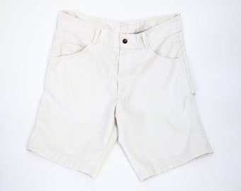 Vintage 70's Sears Style Works Shorts - Painter Style - Off White - 32" Waist