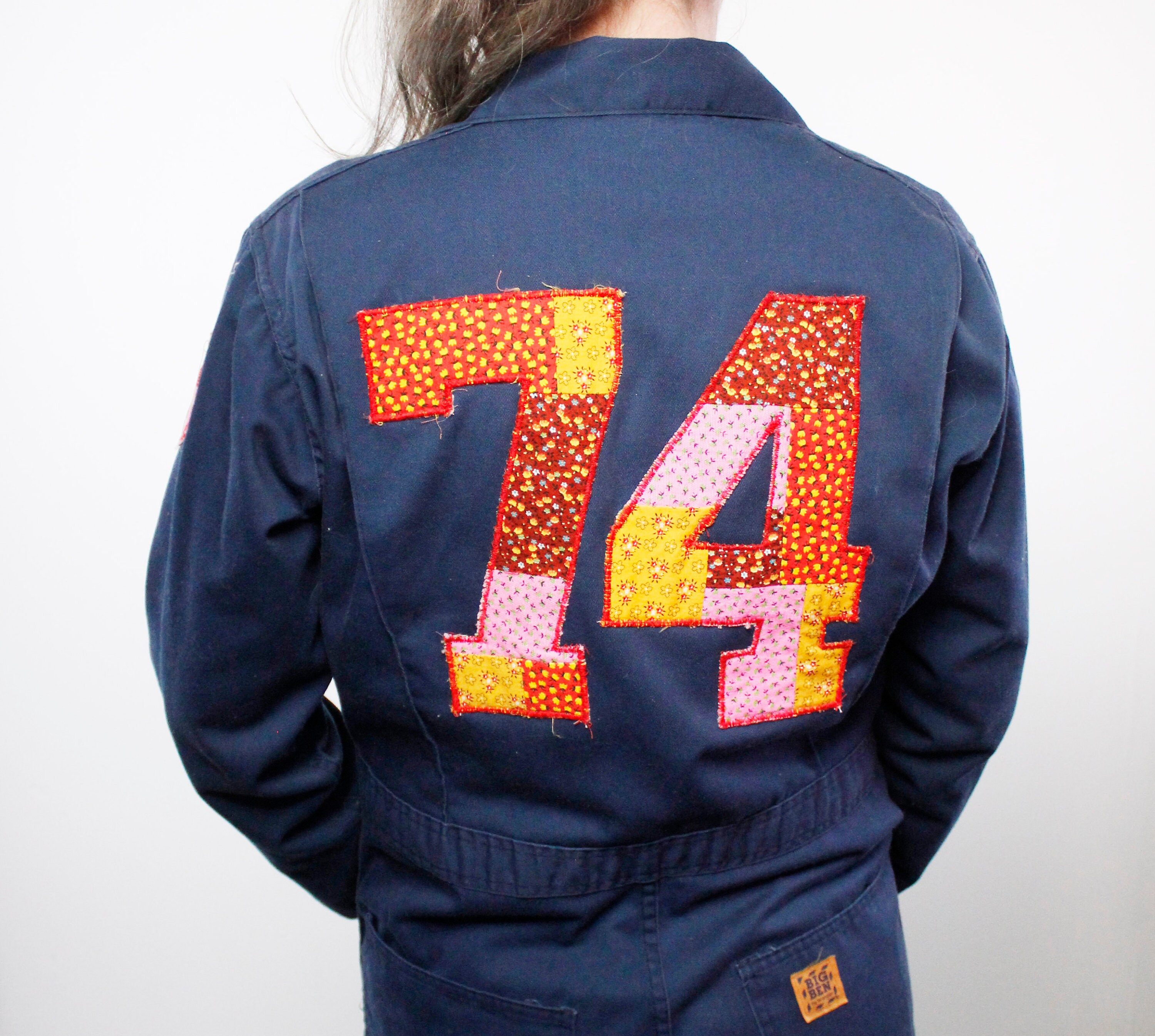 70s / 80s Vintage Big Ben Wrangler Coveralls, Handmade Applique