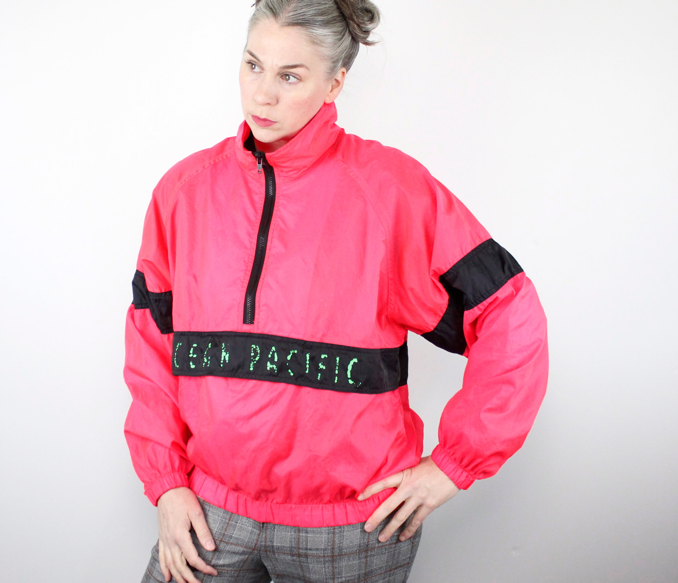 Vintage 90's Super Bright Neon Pink Ocean Pacific