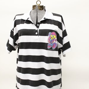 Vintage 90's TWEETY BIRD raver style polo shirt authentic nineties style image 6