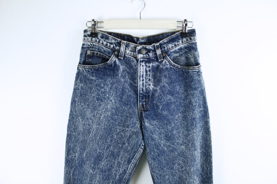 Vintage 80s Acid Washed Levi's - High Waist Taper… - image 3