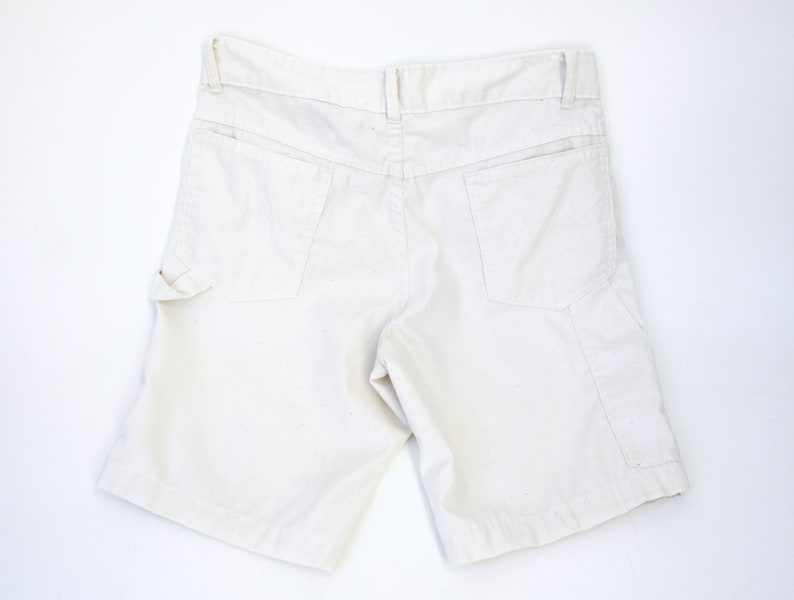 Vintage 70's Sears Style Works Shorts Painter Style Off White 32 Waist image 2