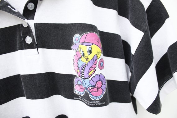 Vintage 90's TWEETY BIRD raver style - polo shirt… - image 3