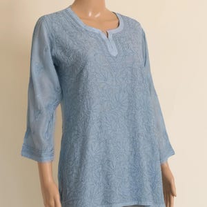 Premium Hand Embroidered Women&#39;s Top | Authentic Lucknow Chikankari | Boho Chic Summer Top
