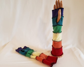 Fingerless Gloves Upcycled Arm Warmers