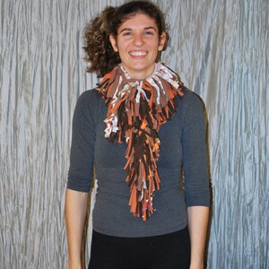 Fringy tee shirt scrappy scarf