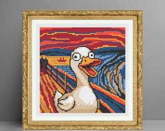 Padrão de Ponto Cruz "Grito de Ganso" | Inspirado na Arte Moderna (Download em PDF)