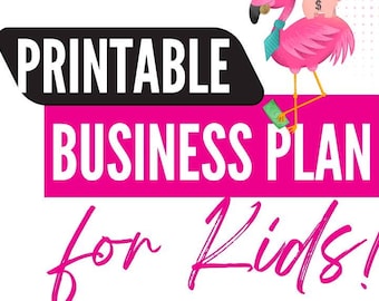 Printable Kids Business Plan | Entrepreneurship Workbook for Kids