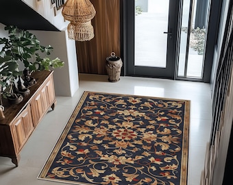 Baroque & Rococo Style Moroccan Rug - Elegant Area Rug for Living Room or Entryway, Vintage Ornate Design, Persian Carpet, Boho Decor, Rug