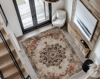 Bohemian Medallion Rug, Gothic Decor, Medieval Fantasy Rug, Doormats, Living Room Rug, Unique Gift, Custom Rug, Traditional Carpet, Vintage