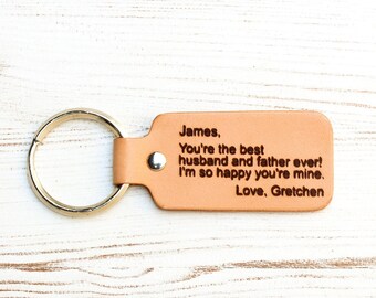 Valentines Day Gift for Him Personalized Custom Inscription Keychain, Unique Anniversary Gifts for Boyfriend or Girlfriend, Meaningful Gifts