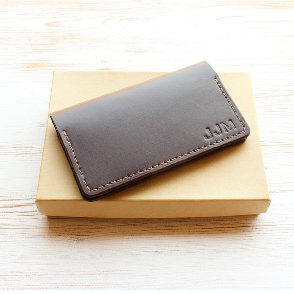 Business Card Holder, Leather Business Card Case Personalized with Name or Initials, Lawyer, Phd Graduation Gift, Luxury Corporate Gifts