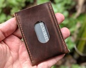Leather Minimalist Wallet, Slim Credit Card Sleeve, Stocking Stuffers for Men or Women, Co Worker Gift