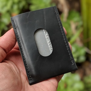 Billetera minimalista de cuero, billetera de bolsillo frontal para hombre, funda delgada para tarjetas de crédito, regalo para padrinos de boda, regalo para compañeros de trabajo, regalo de cumpleaños para él