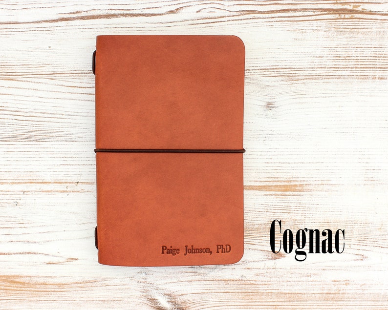 Graduation Gifts for Him or Her, Personalized Refillable Leather Notebook, Pocket Journal, PhD, Masters, College, Doctorate, Law School image 5