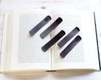 Stocking Stuffers for Women or Men, Leather Bookmark Set, Booklover Gift, Gift for Reader, Book Club Gift, Journaling Gift