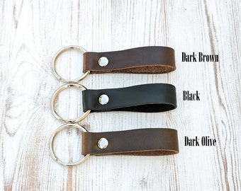 Fathers' Day Gift #1 DAD #1 PAPA Leather Keychain Key Chain Key
