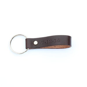 Leather Keychain Personalized Gift for Him or Her, Custom Leather Key ...