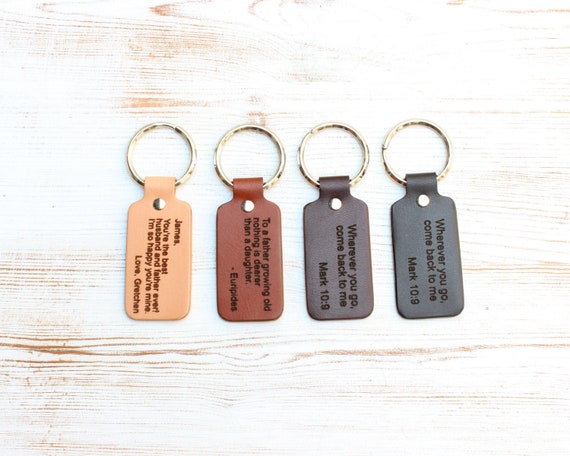 Keychain - Rectangle - Worlds best daughter - Leather Keychain - Rectangle - Worlds best daughter - Leather