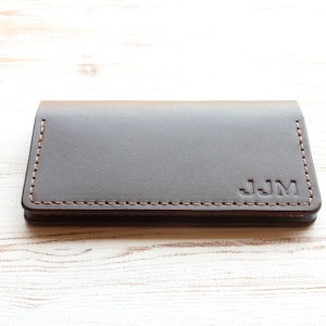 Business Card Holder, Leather Business Card Case Personalized with Name or Initials, Best Gifts for Him, Lawyer Gift, Phd Graduation Gift afbeelding 5