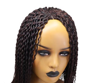 Peruka z warkoczem Curly Cloud Braided 14/16 cala z koronką z przodu z ludzkich włosów