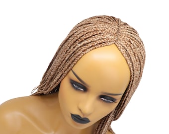 Peruka z warkoczem blond mix 16 cali peruka z warkoczem pudełkowym