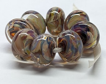 Jupiter Spacer Beads- Handmade Lampwork.