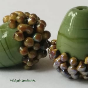 Acorns - Handmade Lampwork Beads - UK
