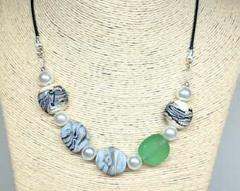 Pebble Beach - Lampwork Glass Necklace