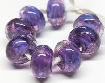 Royal Purple  Spacers - Handmade Lampwork Beads - Limited Edition