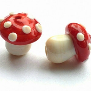 Magical Mushroom Beads - Handmade Lampwork