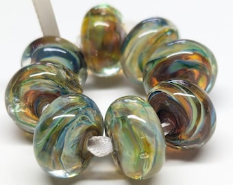Nebula  Spacers - Handmade Lampwork Beads - Limited Edition