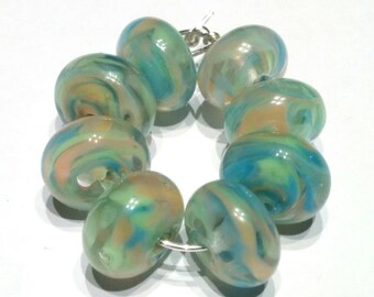 Meadows - Spacer  Beads - Handmade Lampwork.