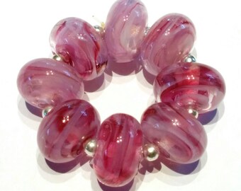 Fuschia Spacer Beads - Handmade Lampwork.