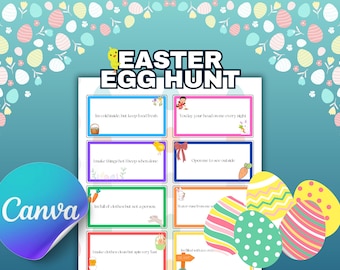 Editable Easter Egg Hunt – Scavenger Hunt Game, 50 Clues (PDF)