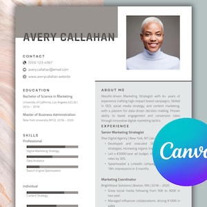 Professional Resume Template - Editable 2-Page Canva CV for Job Seekers - Stand Out & Get Hired!