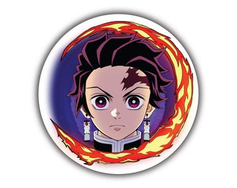 Tanjiro Sticker – Demon Slayer Vinyl Decal – Anime Water Bottle, Laptop, Car, Journal Sticker – Kimetsu no Yaiba Fan Gift – Anime Fanart