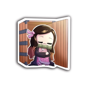 Chibi Nezuko Sticker – Cute Demon Slayer Vinyl Decal – Anime Water Bottle, Laptop, Car, Journal Sticker – Kimetsu no Yaiba Gift